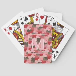 Jeu De Cartes Valentines Papier Coeurs Faux Camouflage Monogramm