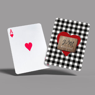 Jeu De Cartes Valentines personnalisées Jour deux initiales coeu