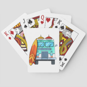 Jeu De Cartes Van de surf Planche de surf Palmiers Surfing Surfe