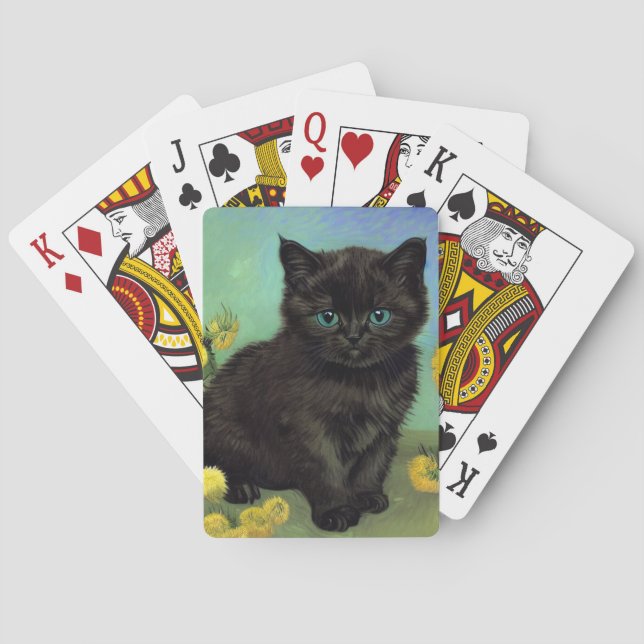 Jeu De Cartes Van Gogh Chat noir Fleurs jaunes (dos)