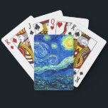 Jeu De Cartes van gogh - nuit étoilée<br><div class="desc">Le célèbre tableau de Van Gogh,  "La nuit étoilée". Peint lors de son séjour à l'asile de Saint Rémy dans les années 1880,  van Gogh dépeignait les collines ondulantes et les cyprès qu'il voyait depuis sa fenêtre.  numériquement amélioré par PixDezines.  Copyright © 2008-2020 PixDezines™. Tous droits réservés.</div>