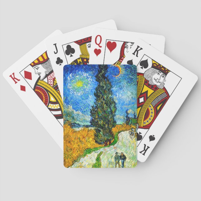 Jeu De Cartes Van Gogh Road avec Cypress et Star (dos)
