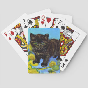 Jeu De Cartes Van Gogh Style Chat avec tournesol