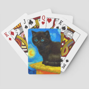 Jeu De Cartes Van Gogh Style Starry Night Cat