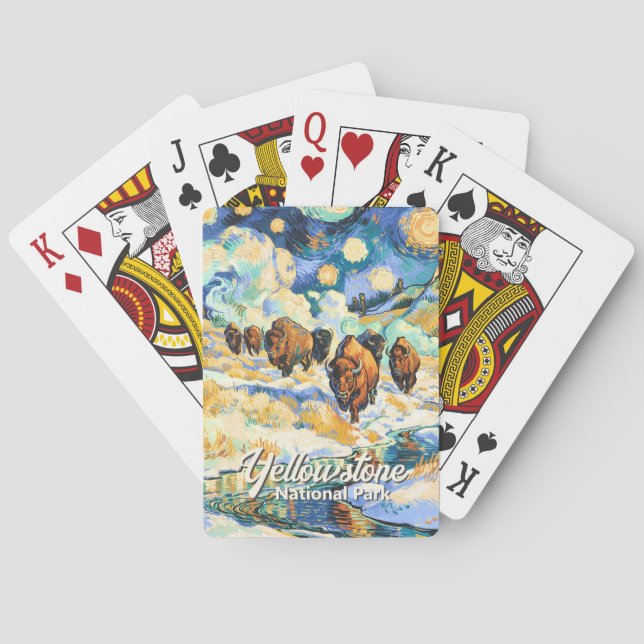 Jeu De Cartes Van Gogh Yellowstone National Park Animal Buffalo (dos)