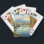 Jeu De Cartes Vancouver Canada Travel Art Vintage<br><div class="desc">Conception de déplacement vectoriel rétro de Vancouver. Vancouver, port maritime de la côte ouest en pleine effervescence en Colombie-Britannique, est l’une des villes les plus denses et les plus diversifiées du Canada sur le plan ethnique.</div>