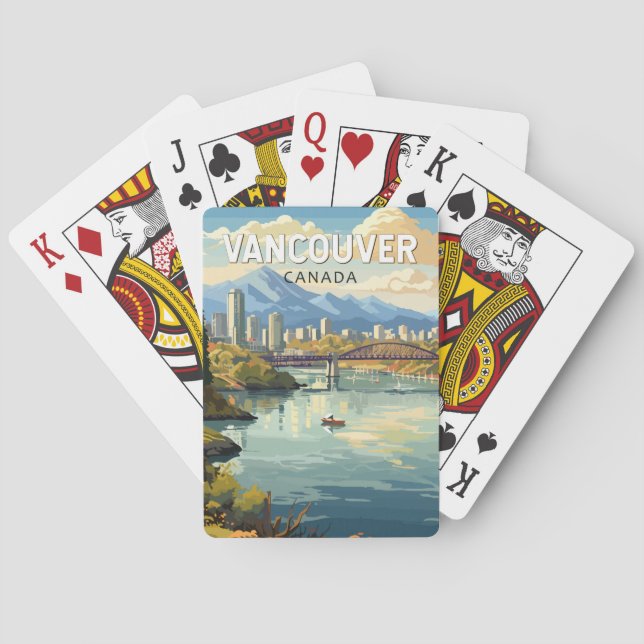 Jeu De Cartes Vancouver Canada Travel Art Vintage (dos)