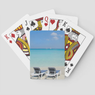 Jeu De Cartes Varadero, Cuba. Sable et chaises de plage