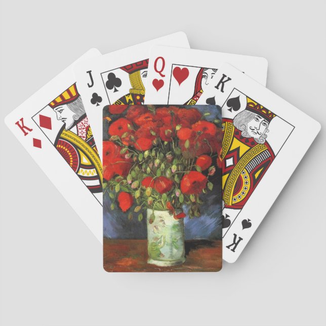 Jeu De Cartes Vase avec des pavots rouges par Vincent Van Gogh (dos)