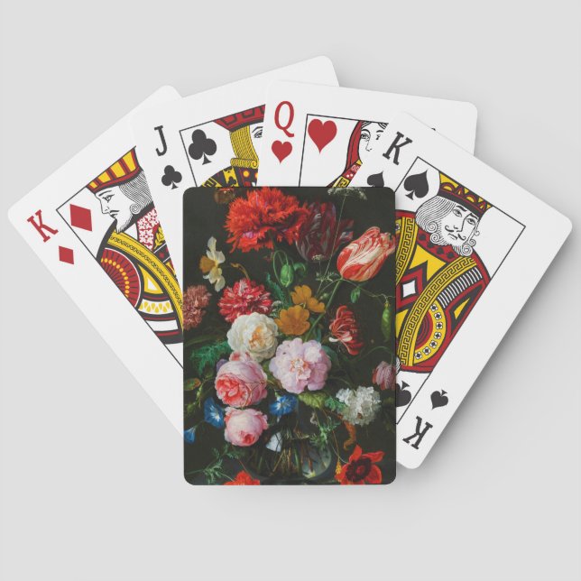 Jeu De Cartes Vase de verre avec des fleurs (dos)