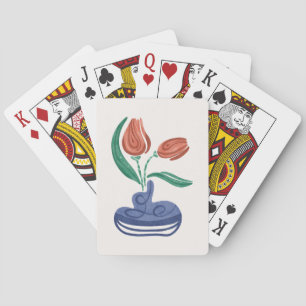 Jeu De Cartes Vase moderne avec tulipes   Floral Still Life Art