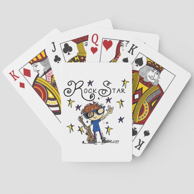 Jeu De Cartes Vedette du rock rousse de garçon (dos)