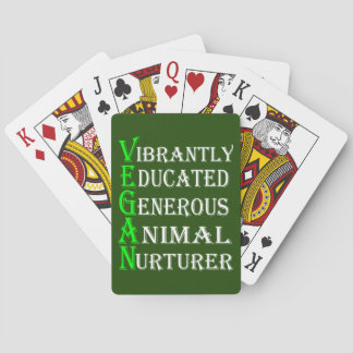 Jeu De Cartes Vegan Playing Cartes Pour Amoureux des animaux, Ve