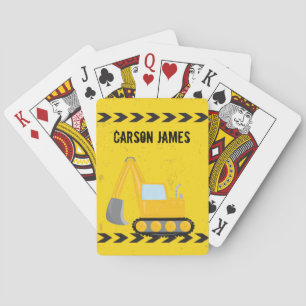 Jeu De Cartes Véhicule de construction Personnalisé Jaune Enfant
