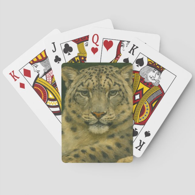 Jeu De Cartes Veille silencieuse - Léopard des neiges en feu de  (dos)