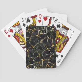 Jeu De Cartes Veine d'or Kintsugi noir