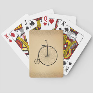 Jeu De Cartes Vélo ancien à grande roue rustique
