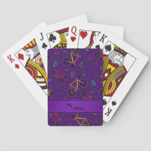 Jeu De Cartes Vélo de route violet de nom personnalisé