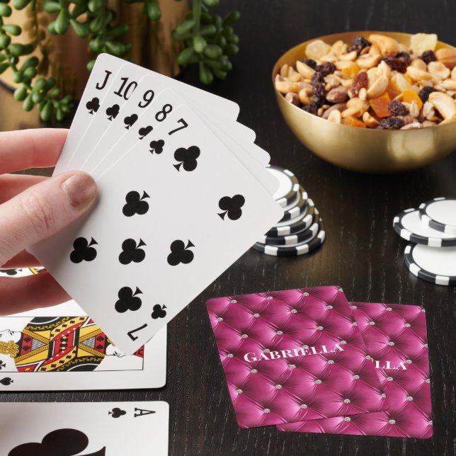 Jeu De Cartes Velours Faux Rose Luxe Glamour (In Situ)