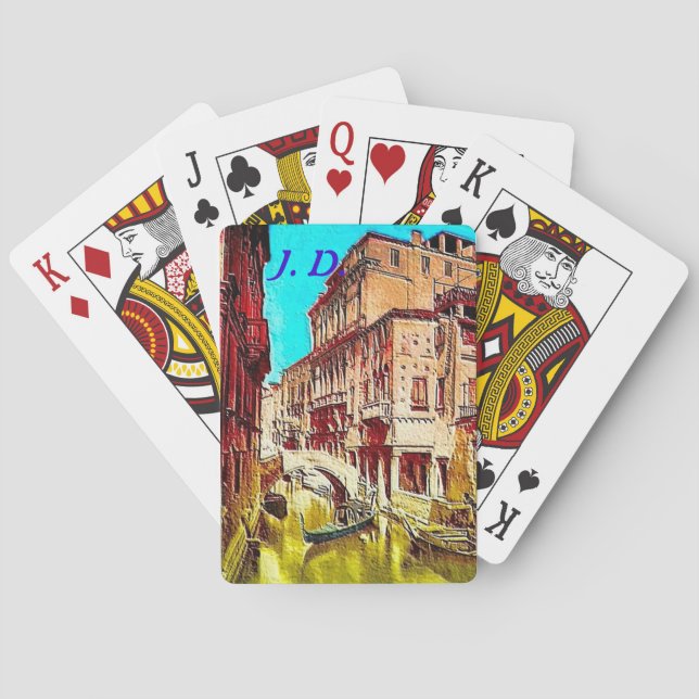 Jeu De Cartes Venice Italie Jouer aux cartes et aux lettres mono (dos)