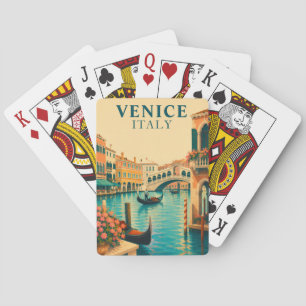 Jeu De Cartes Venise Italie Voyage Vintage Grand Canal Gondole