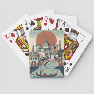 Jeu De Cartes Venise rétro Italie Voyage gondole Canal