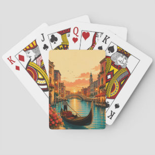 Jeu De Cartes Venise romantique Italie balade en gondole coucher