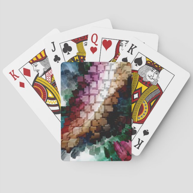 Jeu De Cartes Vent foncé centré sur le cube (dos)