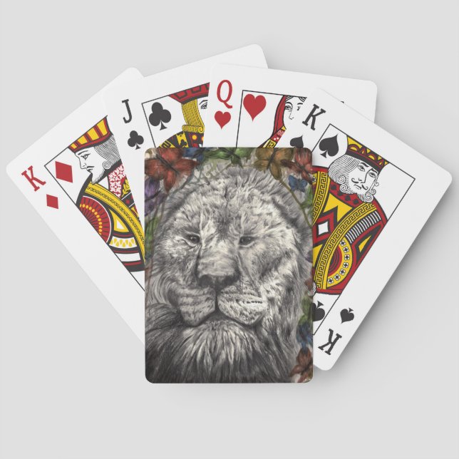 Jeu De Cartes Vent sous mes ailes Lion Papillons Faune (dos)