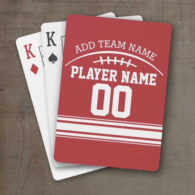 Jeu De Cartes Ventilateur de football avec nom et numéro personn (Personalized Playing Cards - Football  Design)
