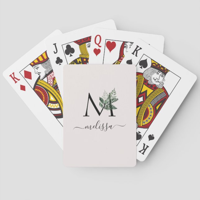 Jeu De Cartes Verdure monogramme moderne (dos)