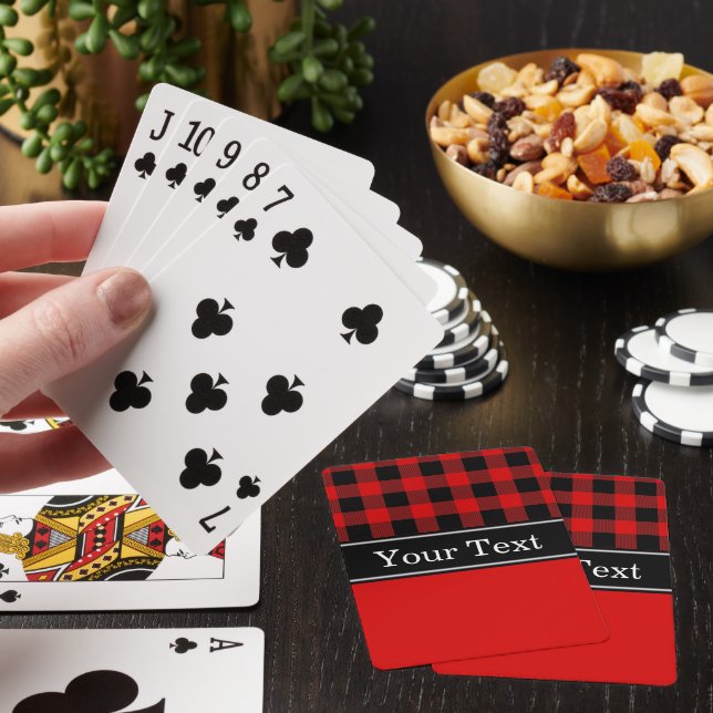 Jeu De Cartes Vérification Carreaux Buffalo Noir Rouge Monogramm (In Situ)