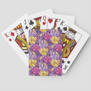Jeu De Cartes Verre Coloré Abstrait Violet Jaune Rose