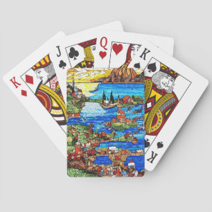 Jeu De Cartes Verre de mosaïque de la mer Méditerranée