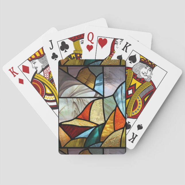 Jeu De Cartes Verre multicolore Abstrait (dos)