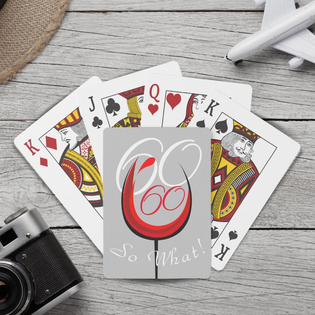 Jeu De Cartes Verre rouge positif 60 donc quel 60e anniversaire (Créateur téléchargé)