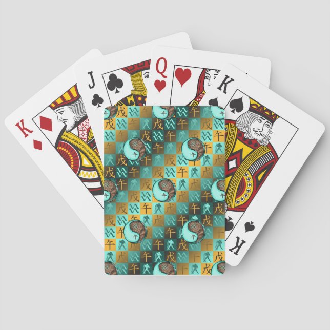 Jeu De Cartes Verseau & Cheval de Terre (dos)