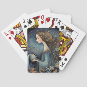 Jeu De Cartes Verseau Porteuse d'Eau Zodiaque Astrologie Anniver