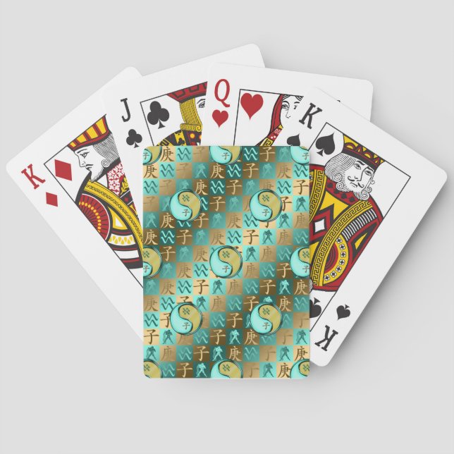 Jeu De Cartes Verseau & Rat de Métal (dos)