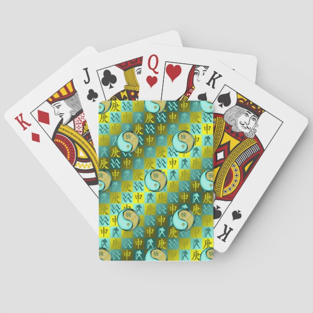 Jeu De Cartes Verseau & Singe Métallique (dos)