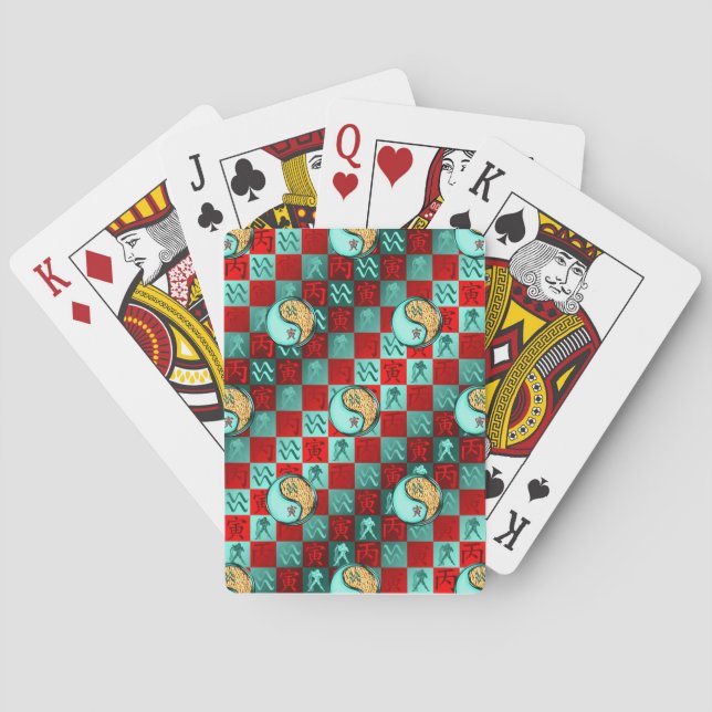 Jeu De Cartes Verseau & Tigre de Feu (dos)