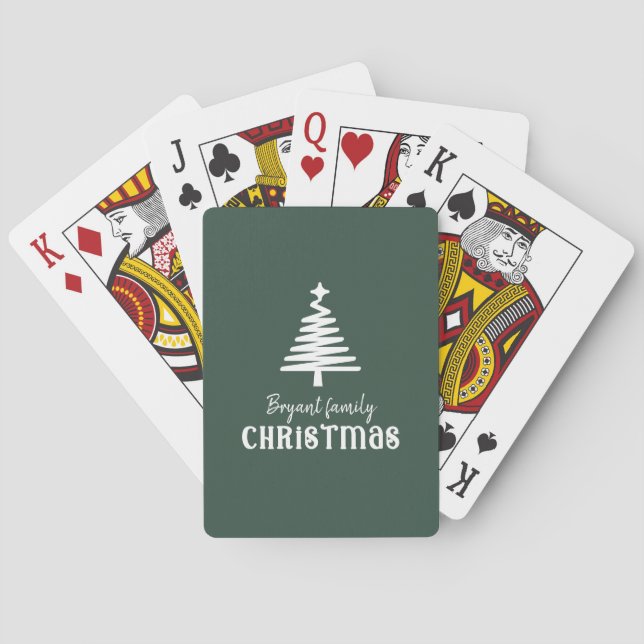 Jeu De Cartes Vert arbre de Noël de famille (dos)