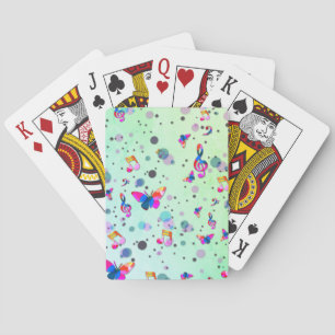 Jeu De Cartes Vert avec design de musique colorée