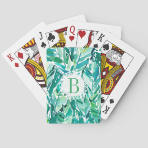 Jeu De Cartes Vert de JUNGLE de FEUILLE de BANANE tropical