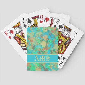 Jeu De Cartes Vert, jaune et bleu gouttes abstraites