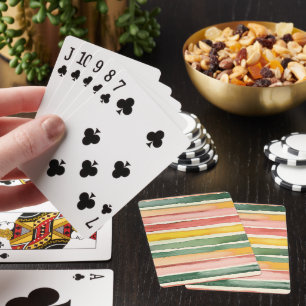 Jeu De Cartes Vert Jaune Rouge Rose Rayures
