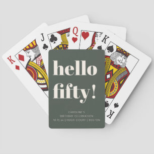 Jeu De Cartes Vert sauge gras moderne personnalisé pour 50e anni
