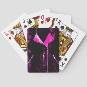 Jeu De Cartes Veste en cuir rose jouer cartes