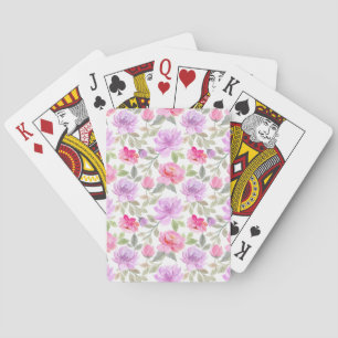 Jeu De Cartes Vibe Printanier Frais : Dessin Floral Rose et Viol