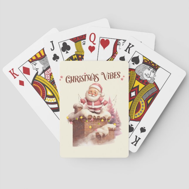 Jeu De Cartes Vibes de Noël rose Père Noël (dos)